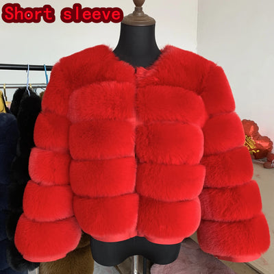 Faux Fox Fur Coat