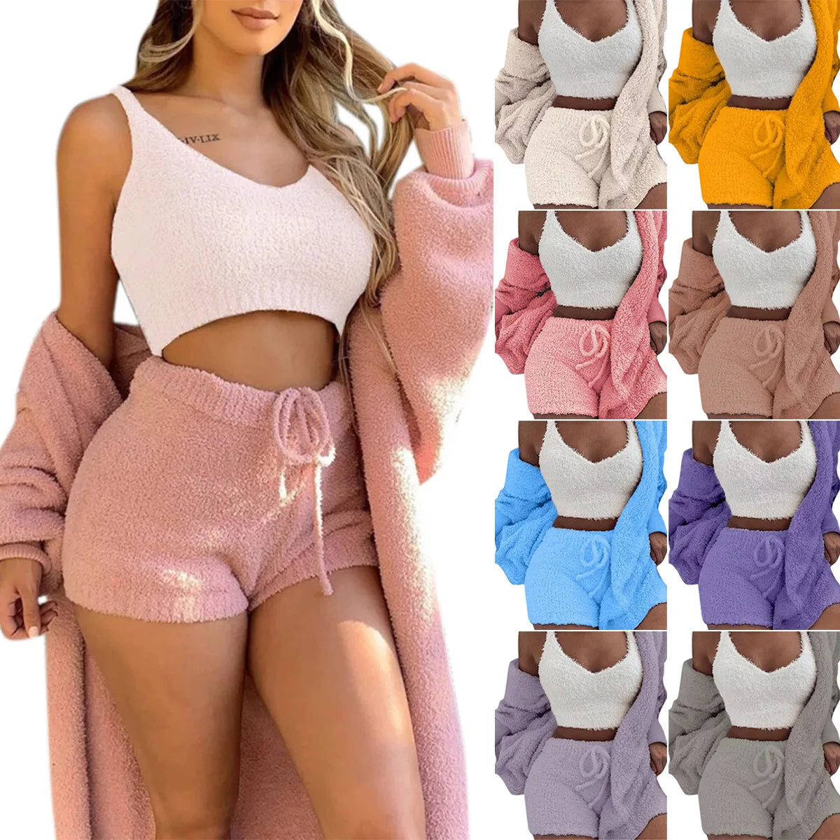 3 Piece Knit Pajama Set