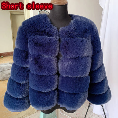 Faux Fox Fur Coat