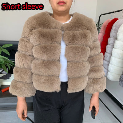 Faux Fox Fur Coat